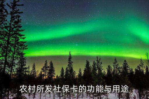 農村所發(fā)社保卡的功能與用途