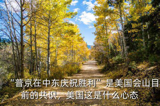 “普京在中東慶祝勝利”是美國會山目前的共識，美國這是什么心態