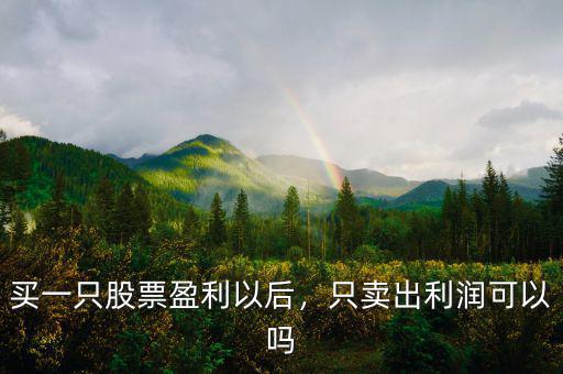 買一只股票盈利以后，只賣出利潤可以嗎