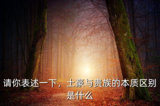 土豪上面是什么,土豪與貴族的本質區別是什么