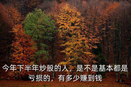 炒股賺錢的有多少,現在有多少人靠炒股賺錢養家