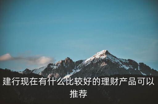 建行現在有什么比較好的理財產品可以推薦