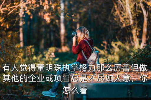 有人覺得董明珠執掌格力那么厲害但做其他的企業或項目總是不盡如人意，你怎么看