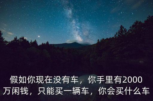 假如你現在沒有車，你手里有2000萬閑錢，只能買一輛車，你會買什么車