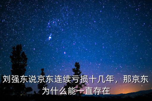 劉強東說京東連續虧損十幾年，那京東為什么能一直存在
