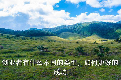 創業者有什么不同的類型，如何更好的成功