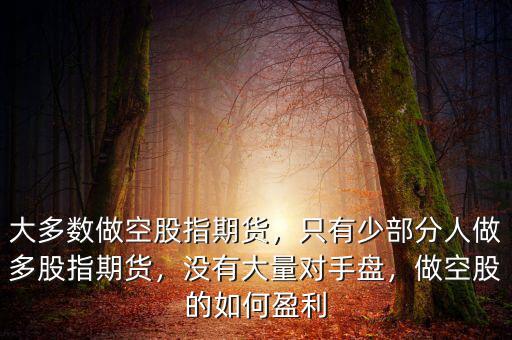 大多數做空股指期貨，只有少部分人做多股指期貨，沒有大量對手盤，做空股的如何盈利
