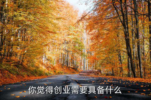 你覺得創業需要具備什么