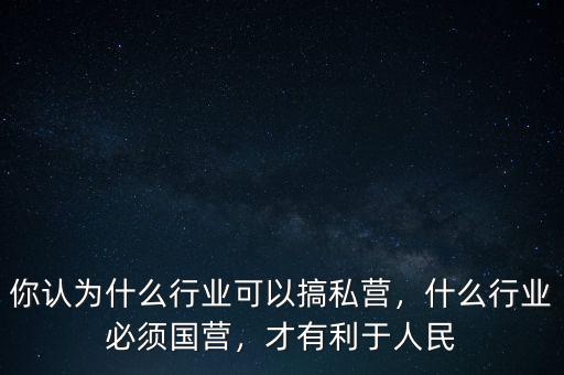 你認(rèn)為什么行業(yè)可以搞私營(yíng)，什么行業(yè)必須國(guó)營(yíng)，才有利于人民