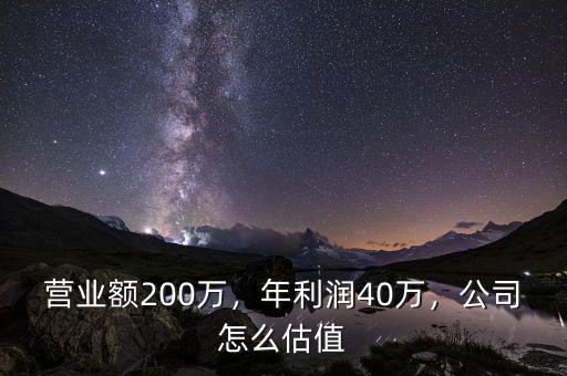 營業額200萬，年利潤40萬，公司怎么估值