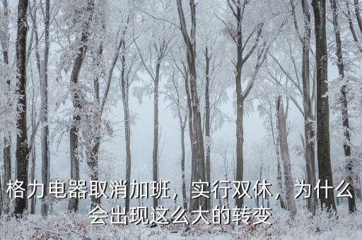 格力電器取消加班，實(shí)行雙休，為什么會出現(xiàn)這么大的轉(zhuǎn)變