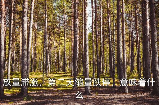 放量滯漲，第二天縮量跌停，意味著什么
