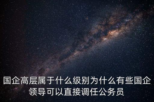 國企高層屬于什么級別為什么有些國企領導可以直接調(diào)任公務員