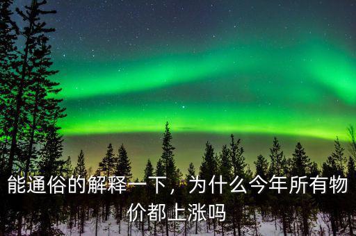 能通俗的解釋一下，為什么今年所有物價都上漲嗎