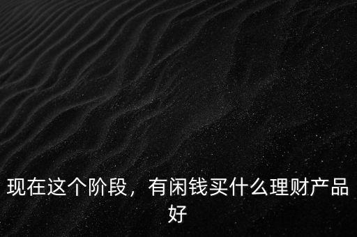 現在這個階段，有閑錢買什么理財產品好
