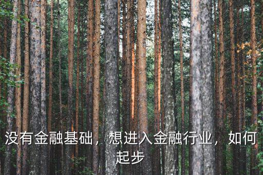 沒有金融基礎，想進入金融行業，如何起步