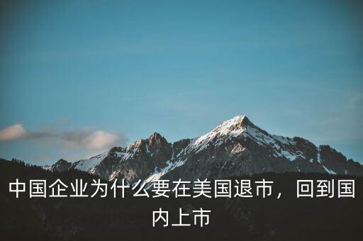 中國企業(yè)為什么要在美國退市，回到國內(nèi)上市