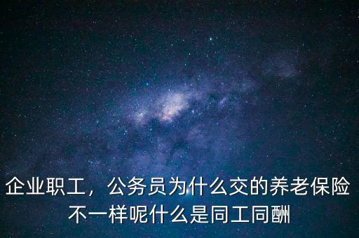 企業職工，公務員為什么交的養老保險不一樣呢什么是同工同酬