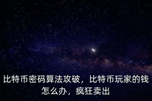 比特幣密碼算法攻破，比特幣玩家的錢怎么辦，瘋狂賣出