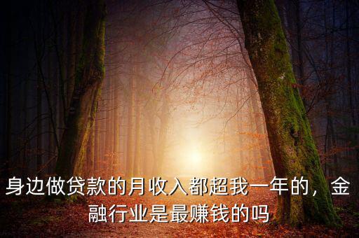 身邊做貸款的月收入都超我一年的，金融行業是最賺錢的嗎