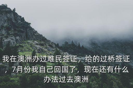 我在澳洲辦過難民簽證，給的過橋簽證，7月份我自己回國(guó)了，現(xiàn)在還有什么辦法過去澳洲