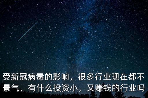 受新冠病毒的影響，很多行業現在都不景氣，有什么投資小，又賺錢的行業嗎