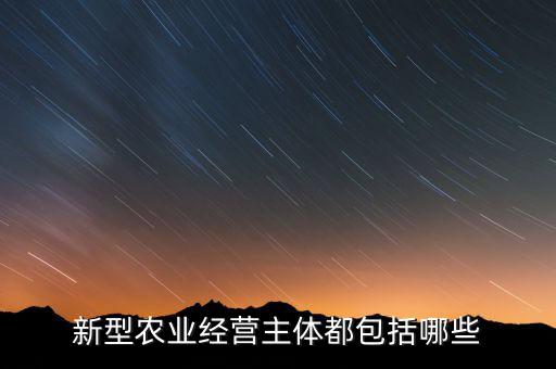 新型農業經營主體都包括哪些