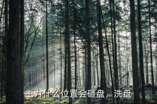 主力什么位置會砸盤，洗盤
