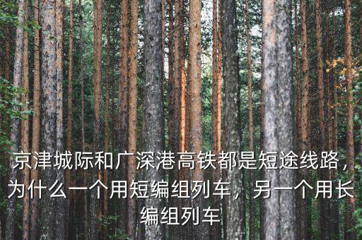 京津城際和廣深港高鐵都是短途線路，為什么一個用短編組列車，另一個用長編組列車