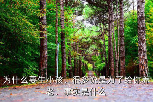 為什么要養老,為什么要生小孩
