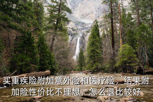 買重疾險附加意外險和醫療險，結果附加險性價比不理想，怎么退比較好