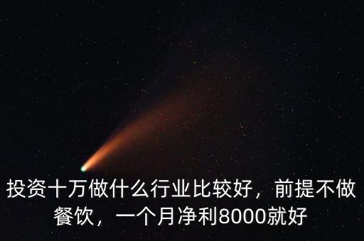 投資十萬做什么行業比較好，前提不做餐飲，一個月凈利8000就好