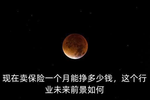 現(xiàn)在賣保險一個月能掙多少錢，這個行業(yè)未來前景如何