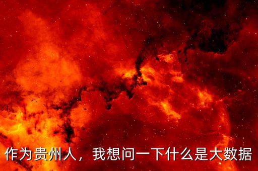 作為貴州人，我想問一下什么是大數據