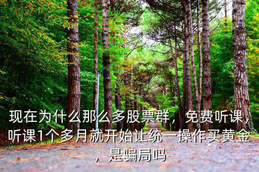 現在為什么那么多股票群，免費聽課，聽課1個多月就開始讓統一操作買黃金，是騙局嗎