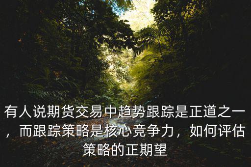 有人說期貨交易中趨勢跟蹤是正道之一，而跟蹤策略是核心競爭力，如何評估策略的正期望