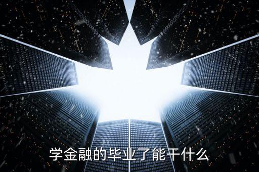 學金融的能干什么,學金融的畢業了能干什么