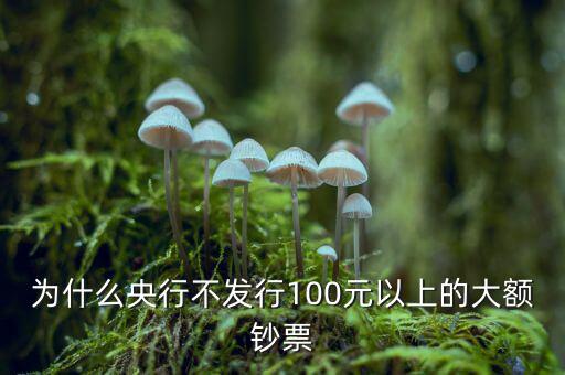 為什么央行不發行100元以上的大額鈔票