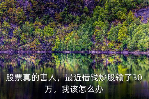 股票真的害人，最近借錢炒股輸了30萬，我該怎么辦