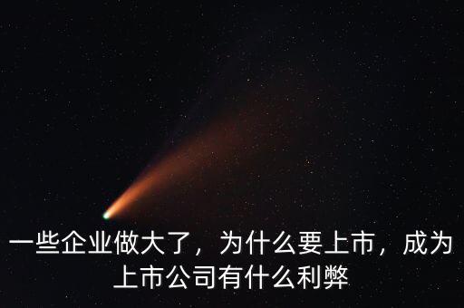 政府為什么要幫助企業上市,為什么要上市