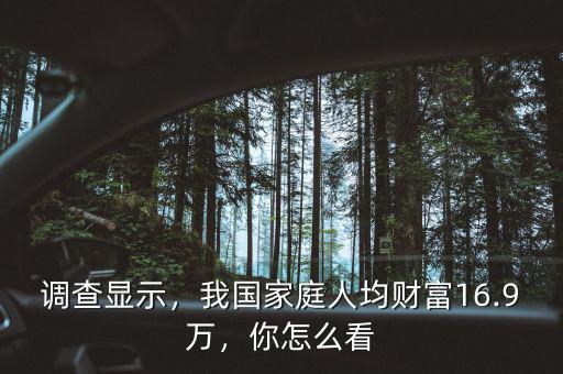 調查顯示，我國家庭人均財富16.9萬，你怎么看