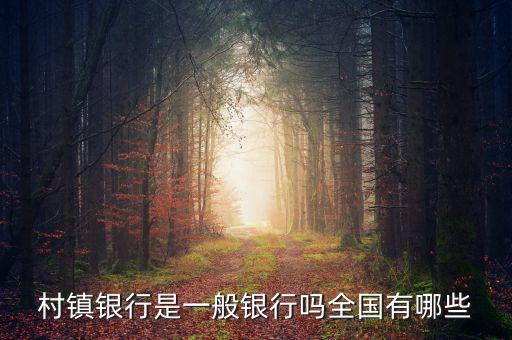 村鎮銀行是一般銀行嗎全國有哪些
