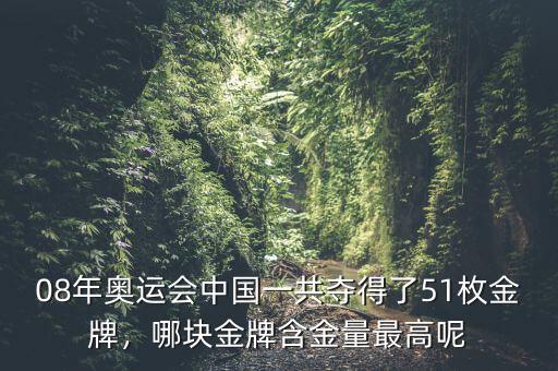 08年奧運(yùn)會(huì)中國(guó)一共奪得了51枚金牌，哪塊金牌含金量最高呢