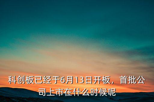 科創板已經于6月13日開板，首批公司上市在什么時候呢