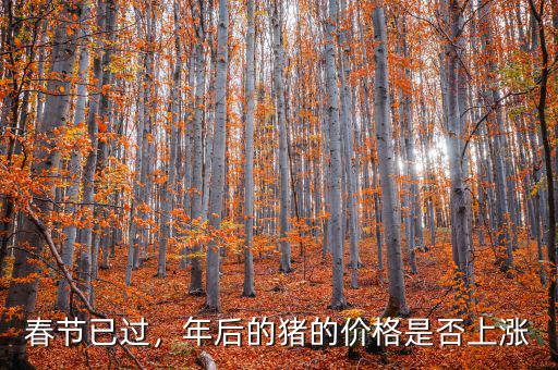 春節(jié)已過(guò)，年后的豬的價(jià)格是否上漲