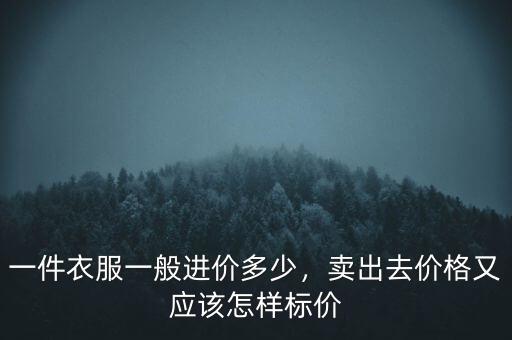 一件衣服一般進價多少，賣出去價格又應該怎樣標價
