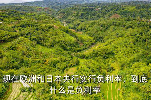 為什么要實行負利率,現在已經進入名義負利率