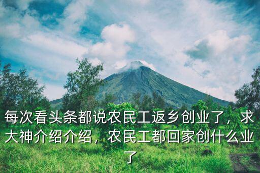 創業大潮都創什么業,農民工都回家創什么業了
