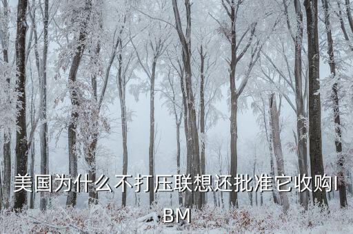 美國為什么不打壓聯想還批準它收購IBM