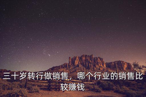 三十歲轉行做銷售，哪個行業的銷售比較賺錢
